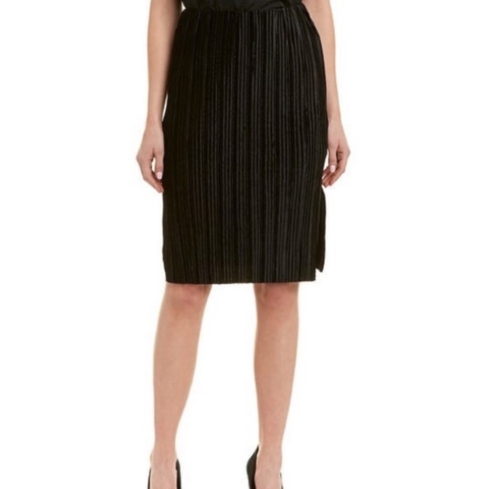 J.O.A. Black Velvet Pleated Skirt